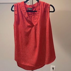 Red and white polka dot tank